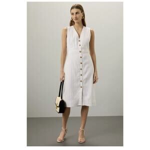 Club Monaco Off-White Button Front Pencil Dress Size 10